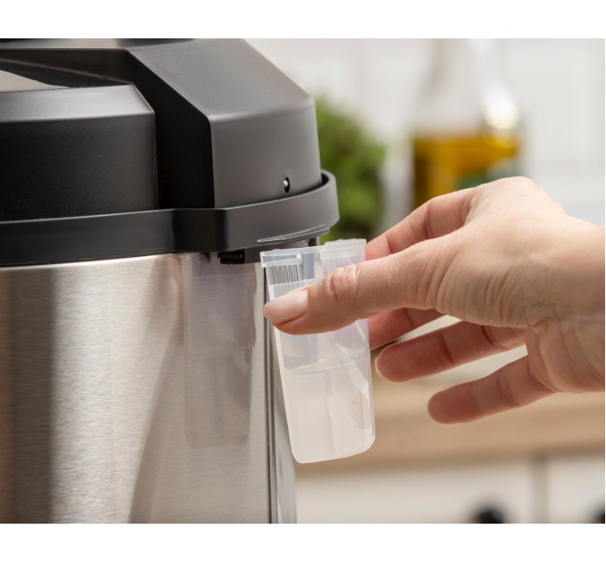 Мультиварка-скороварка Gorenje, 1000Вт, чаша-6л, электронное управл., 8 програм, металл/пластик, черный-нерж