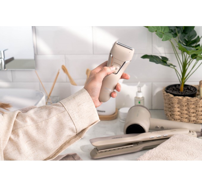 Эпилятор ARDESTO 2в1 Pearl Cream LESH-Y700PERL, пинцетный, аккумул., пинцет.-18, сух., насадок-2, бежевый