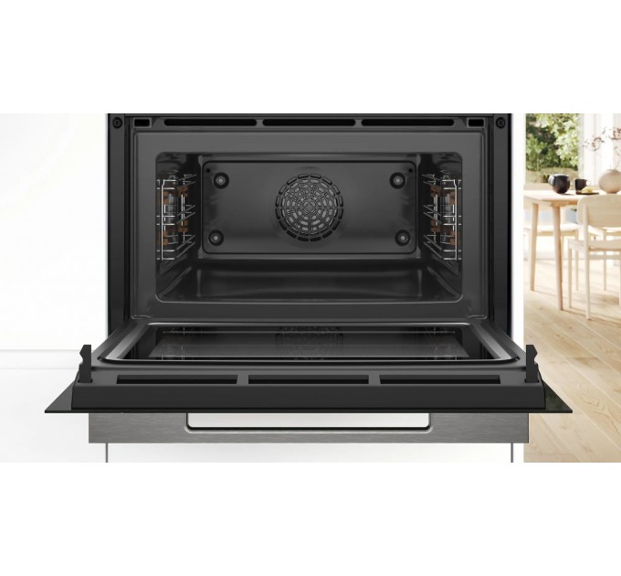 Духовой шкаф Bosch электрический компактный, 45л, A, дисплей, конвекция, ф-ция СВЧ, черный