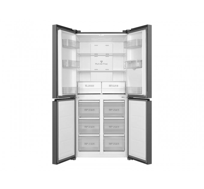 Холодильник TCL SBS, 185х84х68, холод.отд.-297л, мороз.отд.-169л, 4 дв., E, NF, инв., диспл внешн., диспенсер, нерж