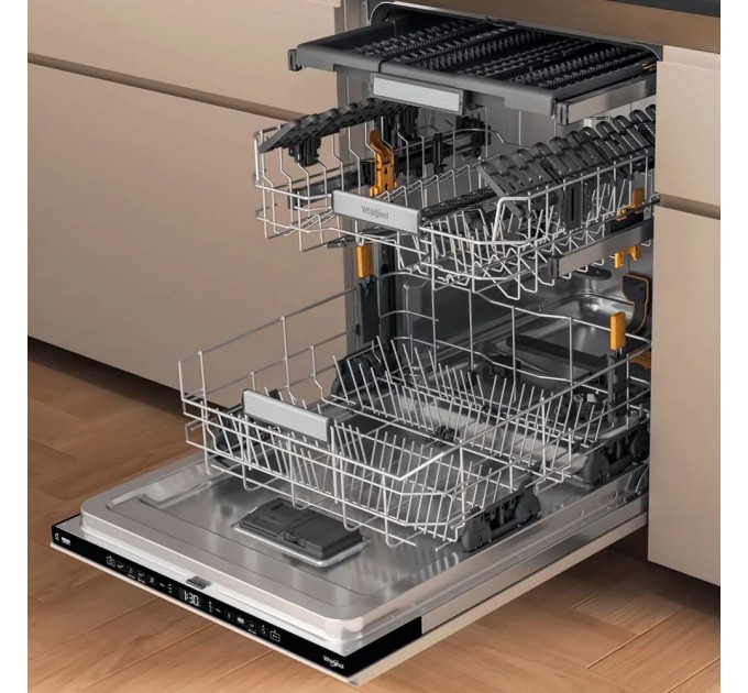 Посудомоечная машина Whirlpool встраиваемая, 15компл., A+++, 60см, дисплей, 3я корзина, белый