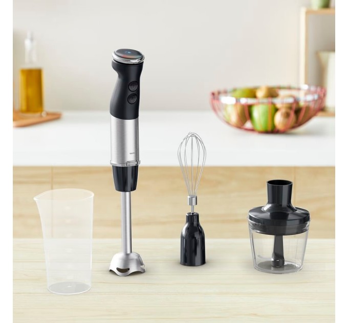 Блендер Tefal погружной Quickchef+ 1000Вт, 3в1, чаша-800мл, чопер-500мл, турборежим, серебристо-черный