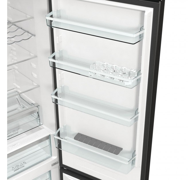 Холодильник з нижн. мороз. камерою Gorenje NRK620EABXL4, 200х60х60см, 2 двері, 235( 96)л, А++, Total NF , Зона св-ті, Зовн. Дисп