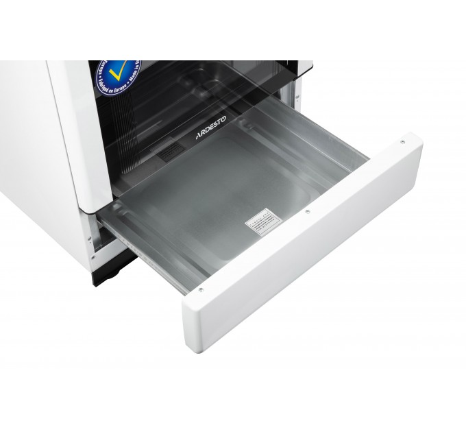 Плита ARDESTO комби, 64л, 60x60см, подсветка, форсунки LPG (подключение газового баллона), съемные направляющие, белый