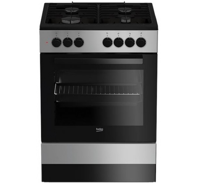 Плита Beko комби, 65л, 60x60см, конвекция, серебристый