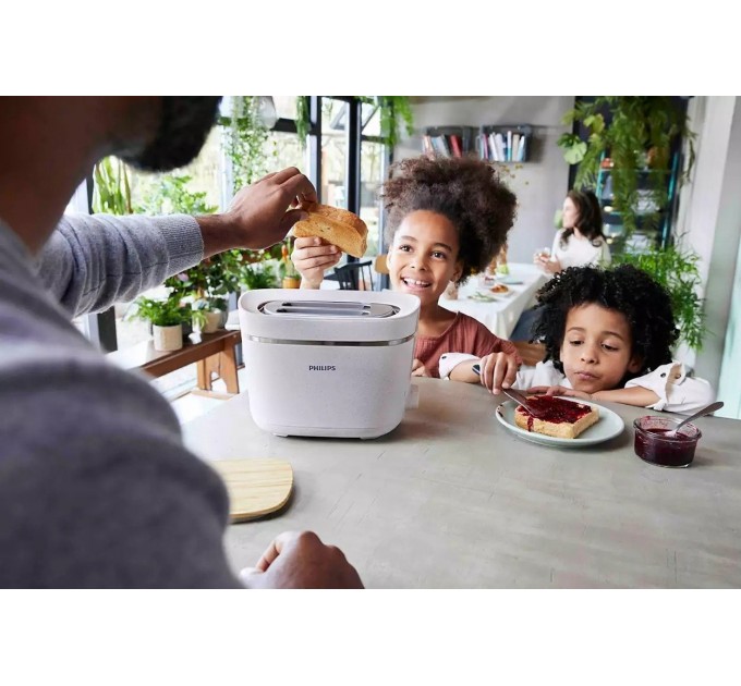 Тостер Philips Series Eco Conscious Edition 830Вт, крышка от пыли, пластик, белый