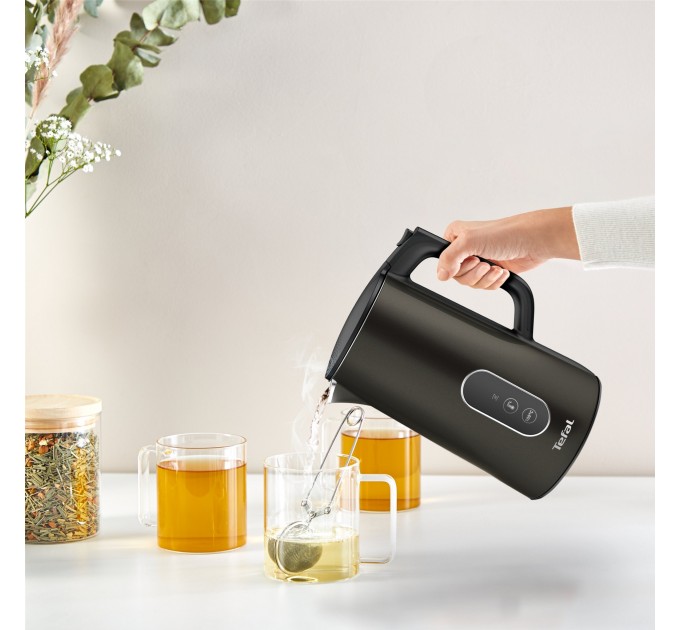 Електрочайник Tefal Digital 1.7л, з подвійними стінками, 5 темп.реж, чорний