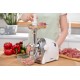 М'ясорубка ARDESTO, 2000Вт, продук.-1.9кг/хв, 3 решітки + для ковб., кеббе, 3 терки, пластик, біло-сріблястий