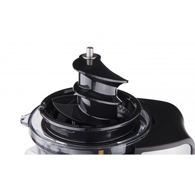 Соковыжималка ARDESTO шнековая 200Вт, чаша-0.6л, жмых-0.6л, пластик/металл, серебристо-черный