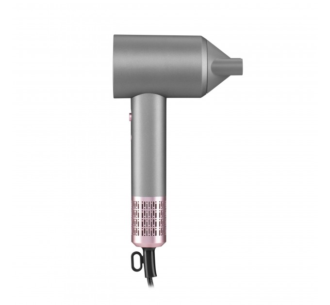 Фен ARDESTO Pink Touch, 1600Вт, 2 швидкості, 3темп.режими, іонізація, дифузор, магнітні насадки, сірий+рожевий