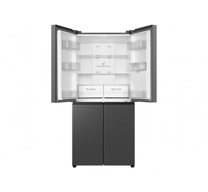 Холодильник TCL SBS, 185х84х68, холод.отд.-297л, мороз.отд.-169л, 4 дв., E, NF, инв., диспл внешн., диспенсер, нерж