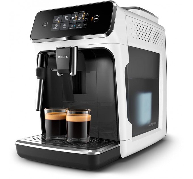 Кофемашина Philips Series 2300, 1.8л, зерно+мол., дисплей, авторецептов -2, белый