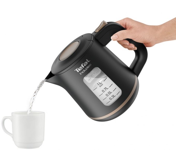 Электрочайник Tefal Includeo 1л, пластик, черный