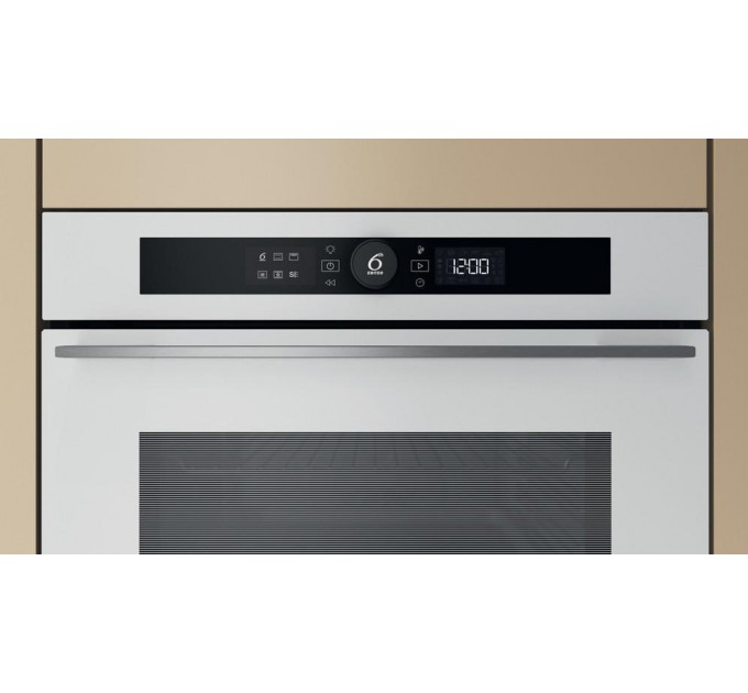 Духова шафа Whirlpool електрична, 73л, A+, дисплей, конвекція, піроліз, телескопічні напрямні, білий