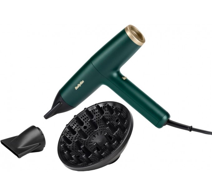 Фен Babyliss Air Power Pro, 1700Вт, 3 режими, дифузор, іоніз-я, хол. обдув, зелений