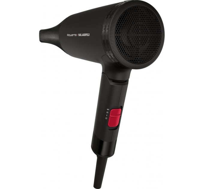 Фен Rowenta Karl Lagerfeld Express Style дорожный, 1600Вт, режимов-2, хол. обдув, складная ручка, черный