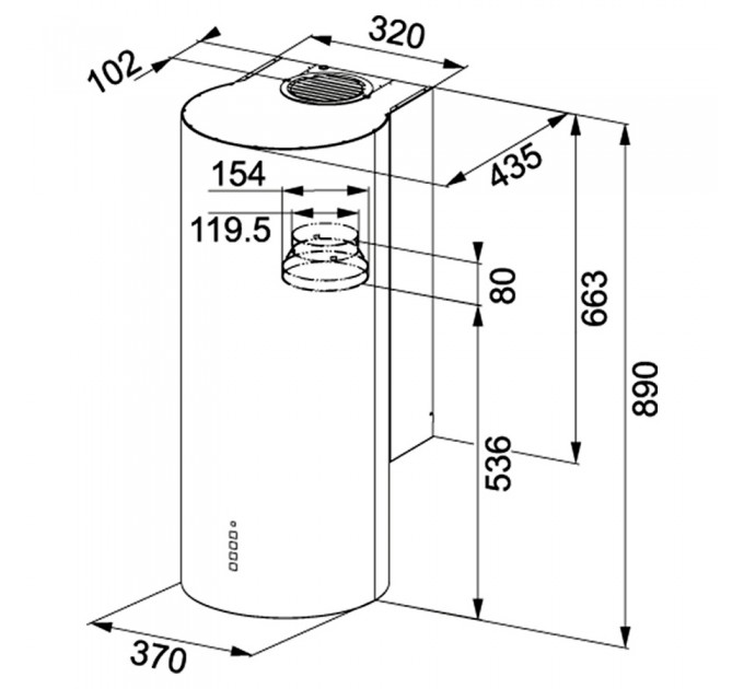 Вытяжка Franke купольная, 37см, 902м.куб/ч,Flexa FTU3805XSLED, нерж