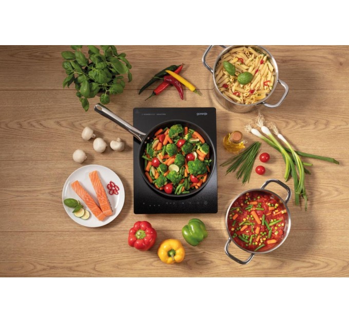 Плитка настольная Gorenje индукионная, комф. - 1 на 2кВт, управл. - сенсорное, таймер, черный