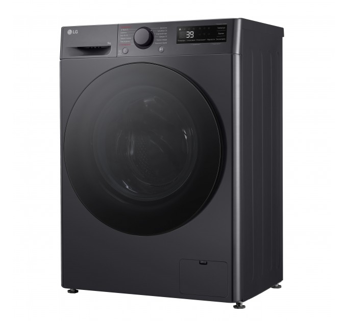 Стиральная машина LG фронтальная, 9кг, 1200, A, 48см, дисплей, пар, инвертор, черный F2Y5FS5J