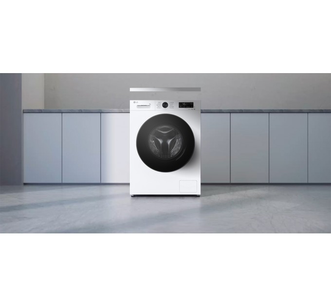 Пральна машина LG фронтальна, 9кг, 1400, A, 55см, дисплей, пара, інвертор, білий