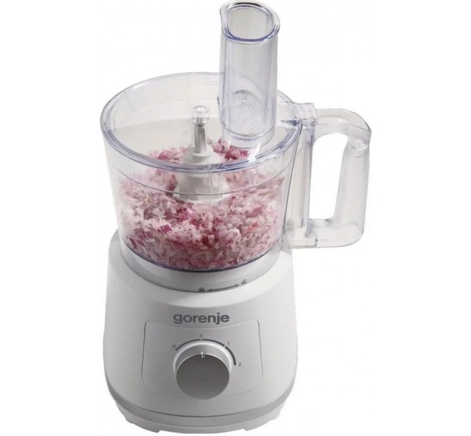 Кухонна машина Gorenje 800Вт, чаша-пластик, корпус-метал/пластик, насадок-5, білий