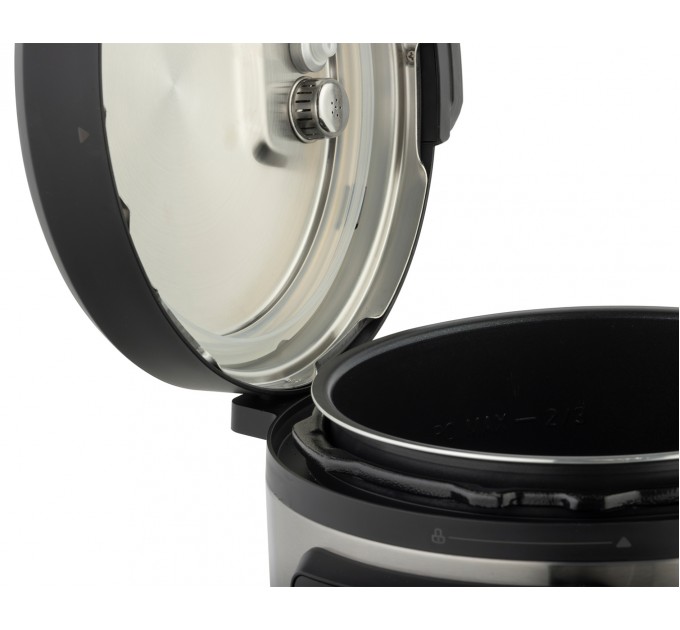 Мультиварка-скороварка Gorenje, 1000Вт, чаша-6л, электронное управл., 8 програм, металл/пластик, черный-нерж