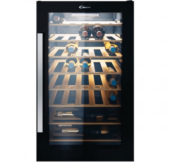 Холодильник Candy для вина, 84.5x49х55, холод.відд.-118л, зон - 1, бут-41, ST, дисплей, чорний