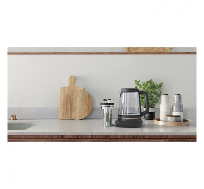 Электрочайник Electrolux 1.7л, Strix, стекло, заварник, поддержка температуры, черный