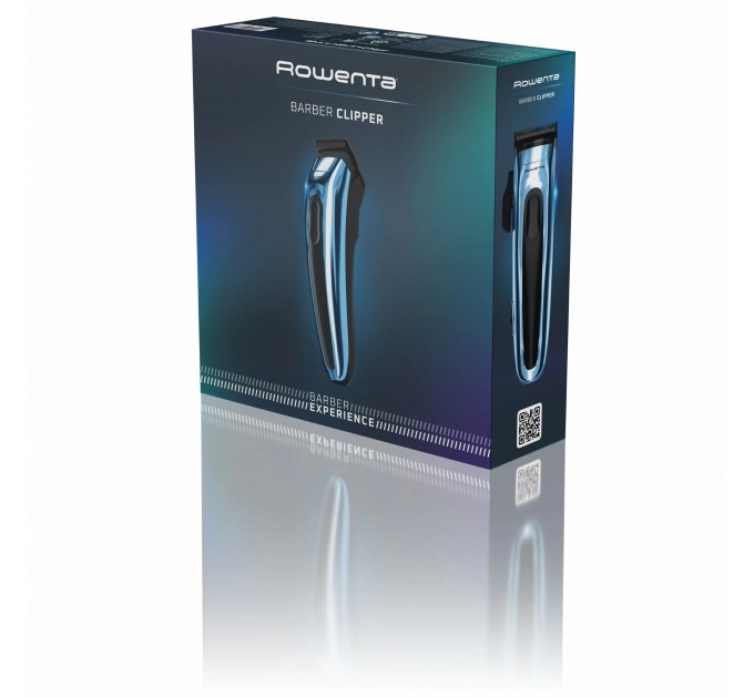 Машинка для стрижки Rowenta Barber Experience, для голови, мережа+акум., роторний мотор DC, насадок-12, нержавіюча сталь з покриттям DLC, синій