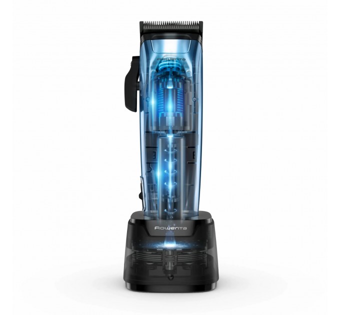 Машинка для стрижки Rowenta Barber Experience, для голови, мережа+акум., роторний мотор DC, насадок-12, нержавіюча сталь з покриттям DLC, синій