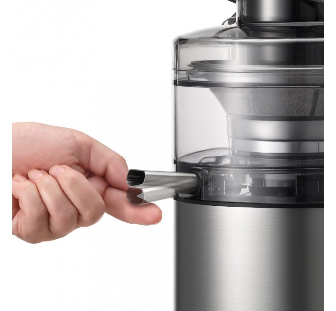 Соковитискач Panasonic відцентрований 1000Вт, чаша-1.5л, жмих-2л, жолоб на ціле яблуко, пластик/метал, чорний