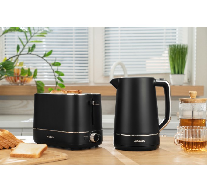 Тостер ARDESTO Timeless Elegance, 800Вт, пластик, 2 слота, чорний