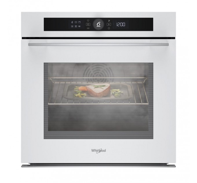 Духова шафа Whirlpool електрична, 73л, A+, дисплей, конвекція, піроліз, телескопічні напрямні, білий