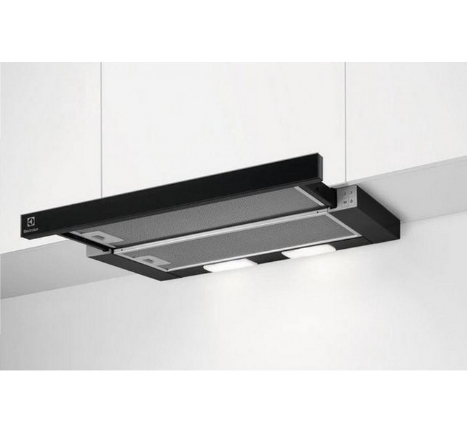 Вытяжка Electrolux телескопическая, 59см, 410м.куб/ч, черный