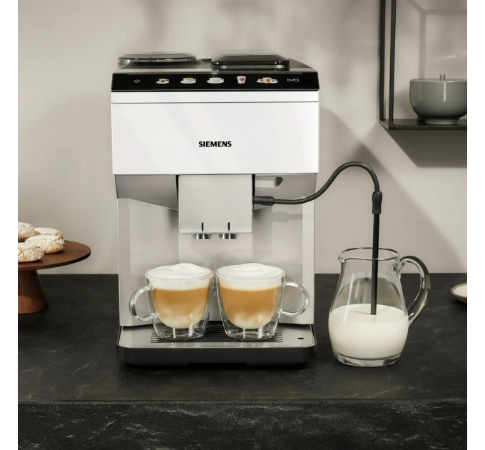 Кофемашина Siemens 1.9л, зерно + молоко, автомат.капучинатор, авторецептов - 10, белый