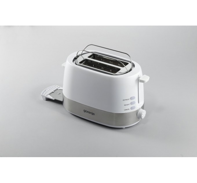 Тостер Gorenje, 850Вт, функц. розморожування, автовідключення, пластик/метал, білий