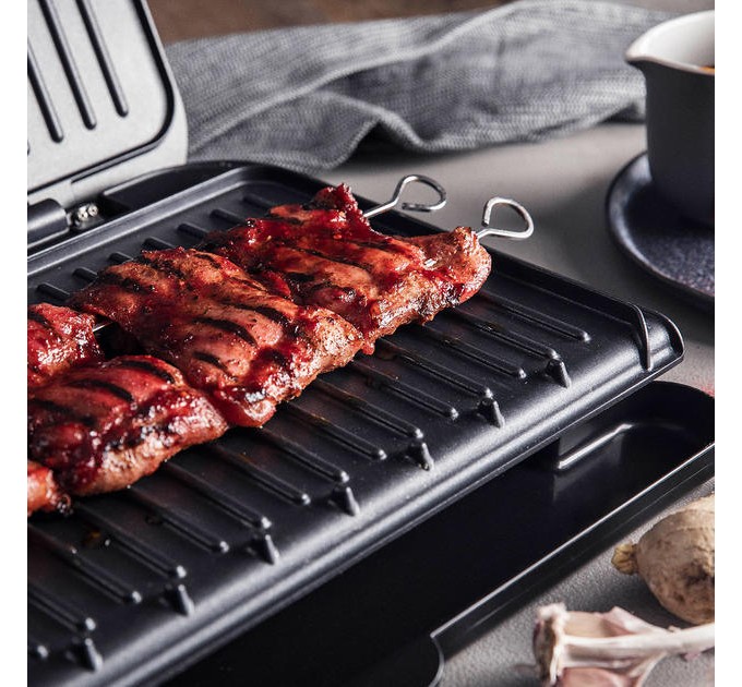 Гриль George Foreman прижимний Fit Grill Large 2400Вт, темп. режимів-1, пластик, чорний