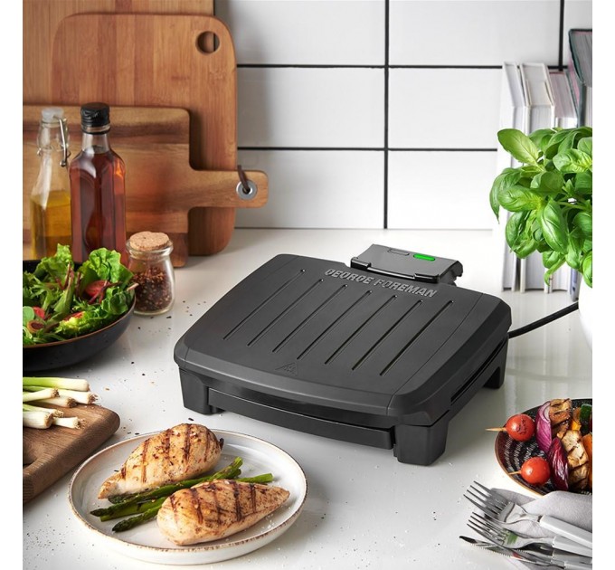 Гриль George Foreman прижимний Immersa Medium, 1300Вт, темп. режимів-1, з`ємні пластини, метал, пластик, чорний