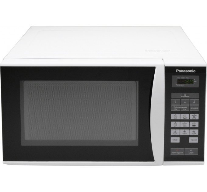 Мікрохвильова піч Panasonic, 25л, 800Вт, дисплей, відкрю ручкою, біло-чорний