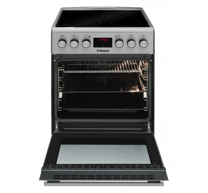 Плита Hansa электрическая стеклокерамическая, 65л, 50x60см, дисплей, конвекция, нерж