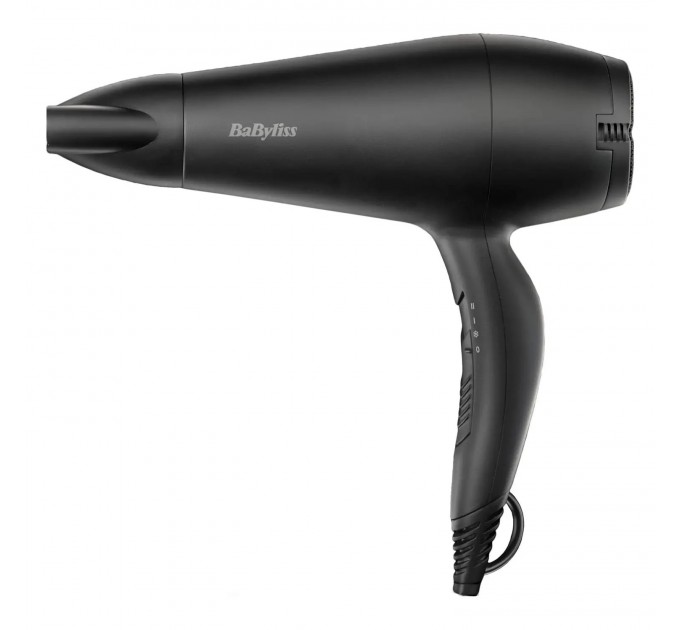 Фен Babyliss, 2000Вт, режимов-2, ионизиция, хол. обдув, 2 насадки, черный