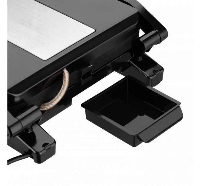 Гриль ARDESTO прижимной 1800Вт, раскрытие на 180°, металл, черно-серебристый