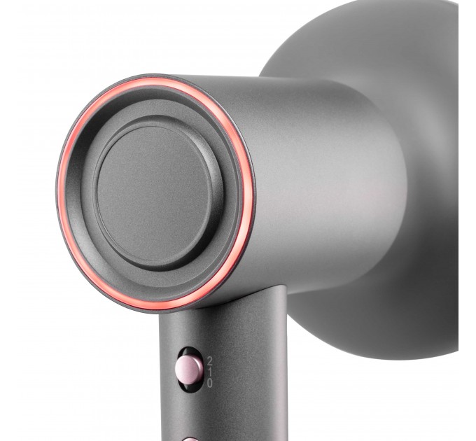 Фен ARDESTO Pink Touch, 1600Вт, 2 швидкості, 3темп.режими, іонізація, дифузор, магнітні насадки, сірий+рожевий