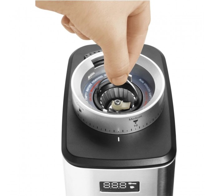 Кавомолка Catler жорнова, 180Вт, об'єм зерен-250г, 31 ступ.помолу, метал, сріблястий