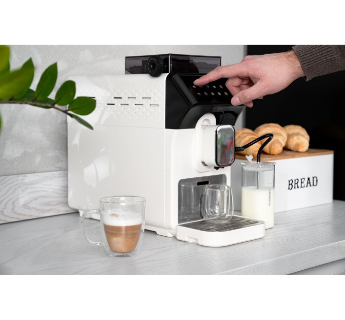 Кавомашина ARDESTO, 2л, зерно, автомат.капуч, дисплей, авторецептів -9, біло-чорний