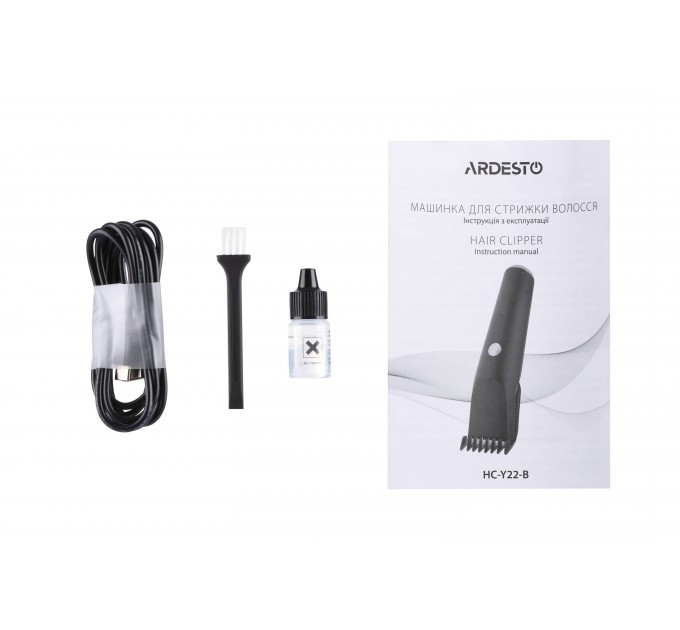 Машинка для стрижки ARDESTO HC-Y22-B, мережа+акум., насадок-1, сталь+кераміка, чорний