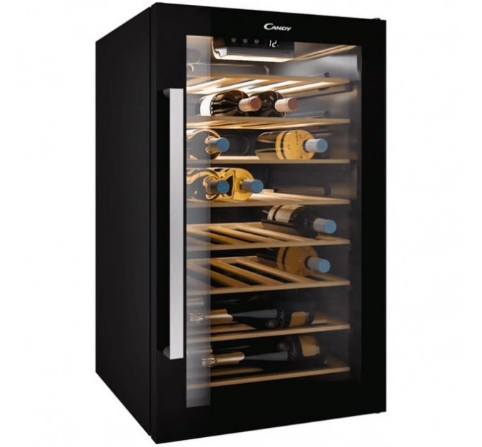 Холодильник Candy для вина, 84.5x49х55, холод.відд.-118л, зон - 1, бут-41, ST, дисплей, чорний
