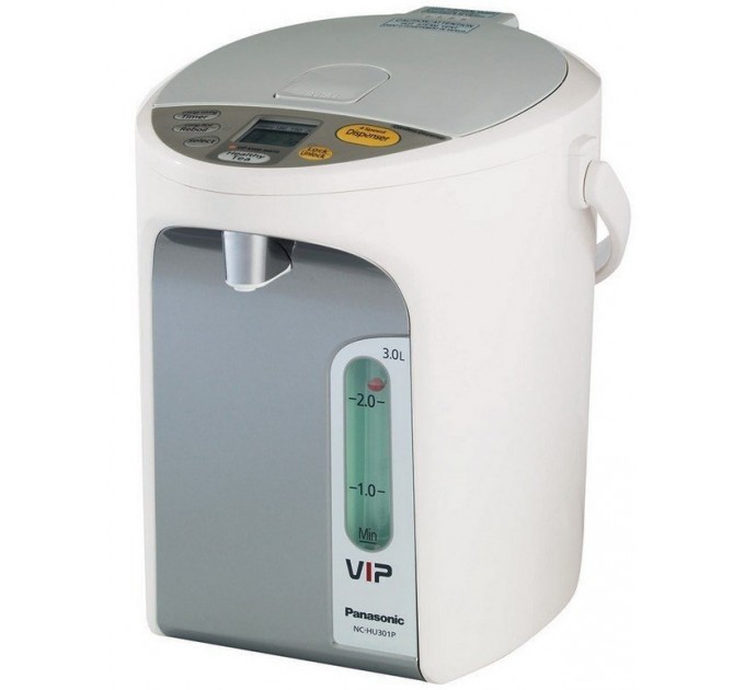 Термопот Panasonic 3л, дисплей, пластик, біло-сірий
