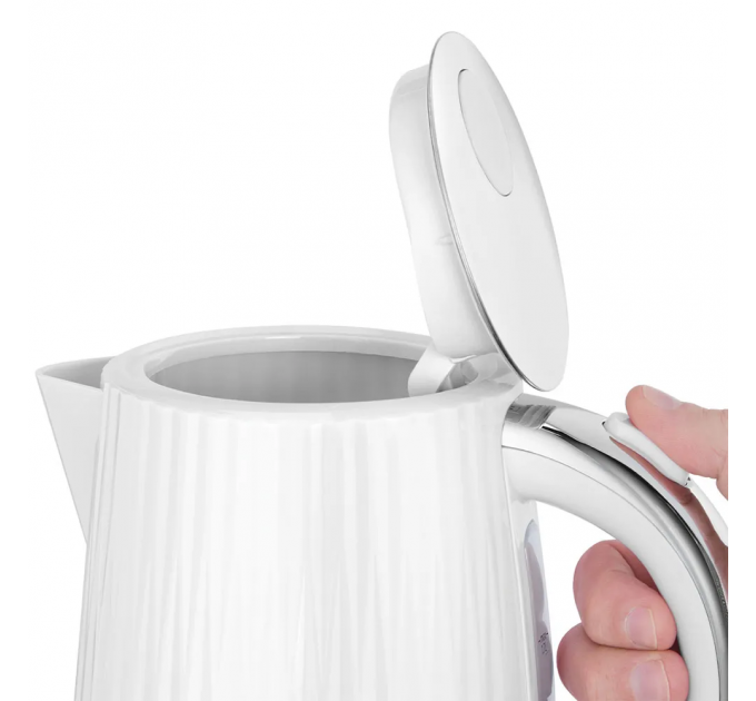 Электрочайник Russell Hobbs Eden, 1.7л, нержавеющая сталь, пластик, белый