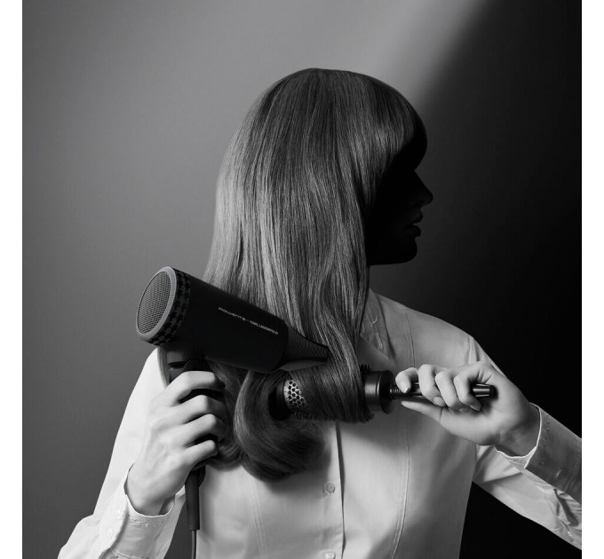 Фен Rowenta Karl Lagerfeld Express Style дорожный, 1600Вт, режимов-2, хол. обдув, складная ручка, черный